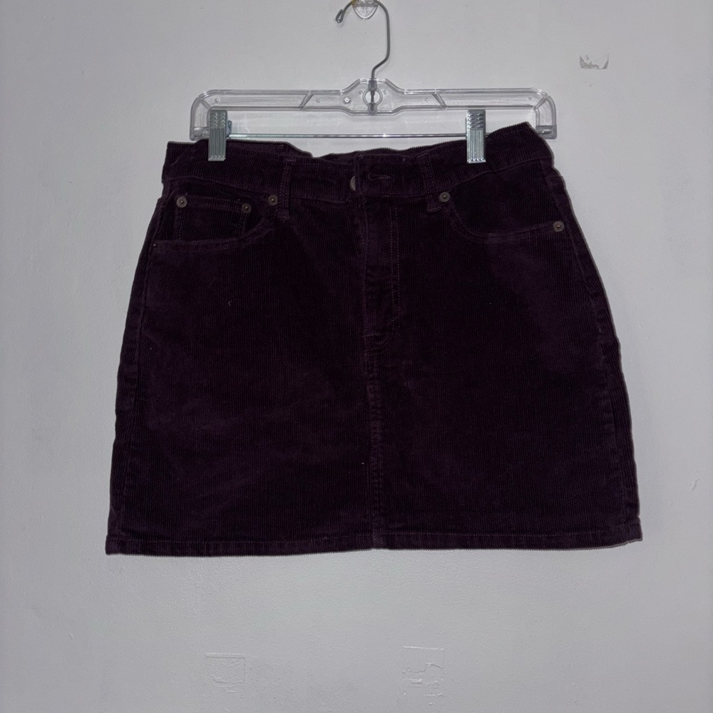 Lucky Brand Women’s 2/28 Dark Purple Corduroy Mini Skirt Y2K
